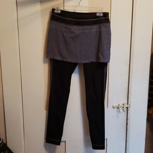 Athleta fleece lined legging with skirt